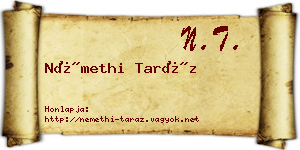 Némethi Taráz névjegykártya